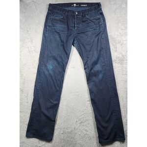 7 For All Mankind Standard Jean Men 34x32 (Fits 34x34) Dark Wash Button Fly